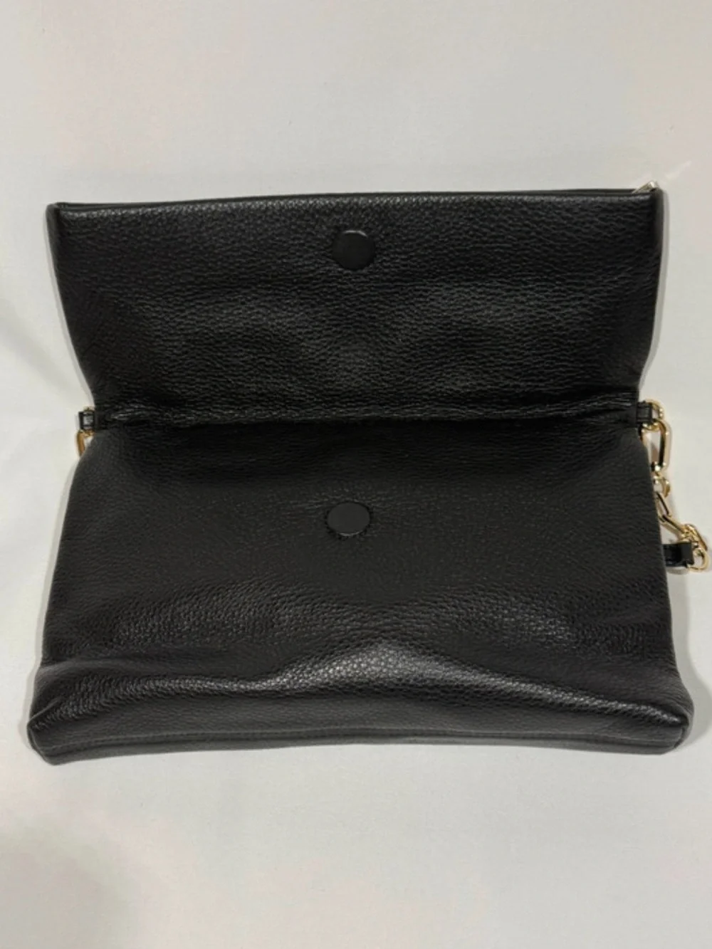 Tory Burch black leather Bombe envelope fold over crossbody bag
